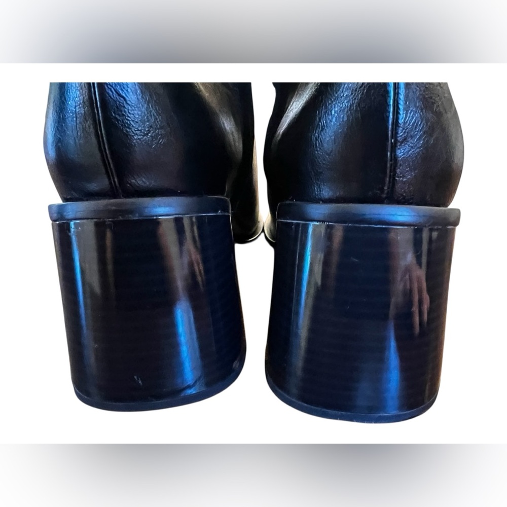 Sam Edelman Womens Winnie Black Zipper Leather Ankle Boots Heels - Picture 7 of 13